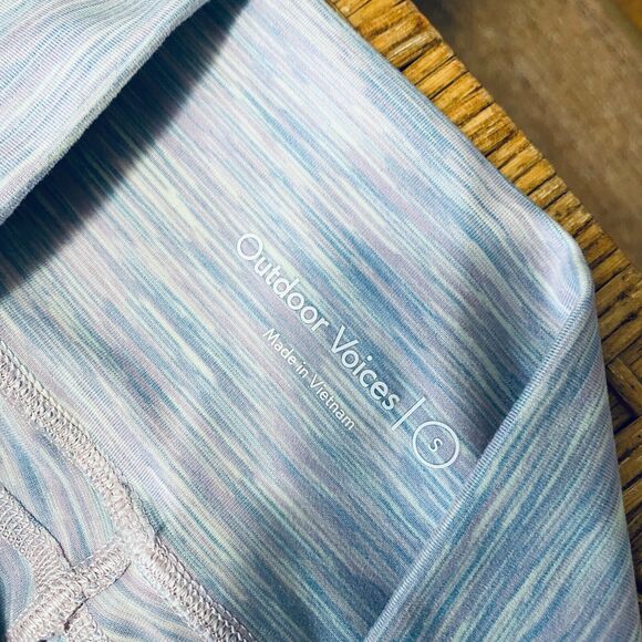 Outdoor Voices Techsweat 7/8 Activewear Legging Striped Pale Blue Pink Small - Picture 8 of 10